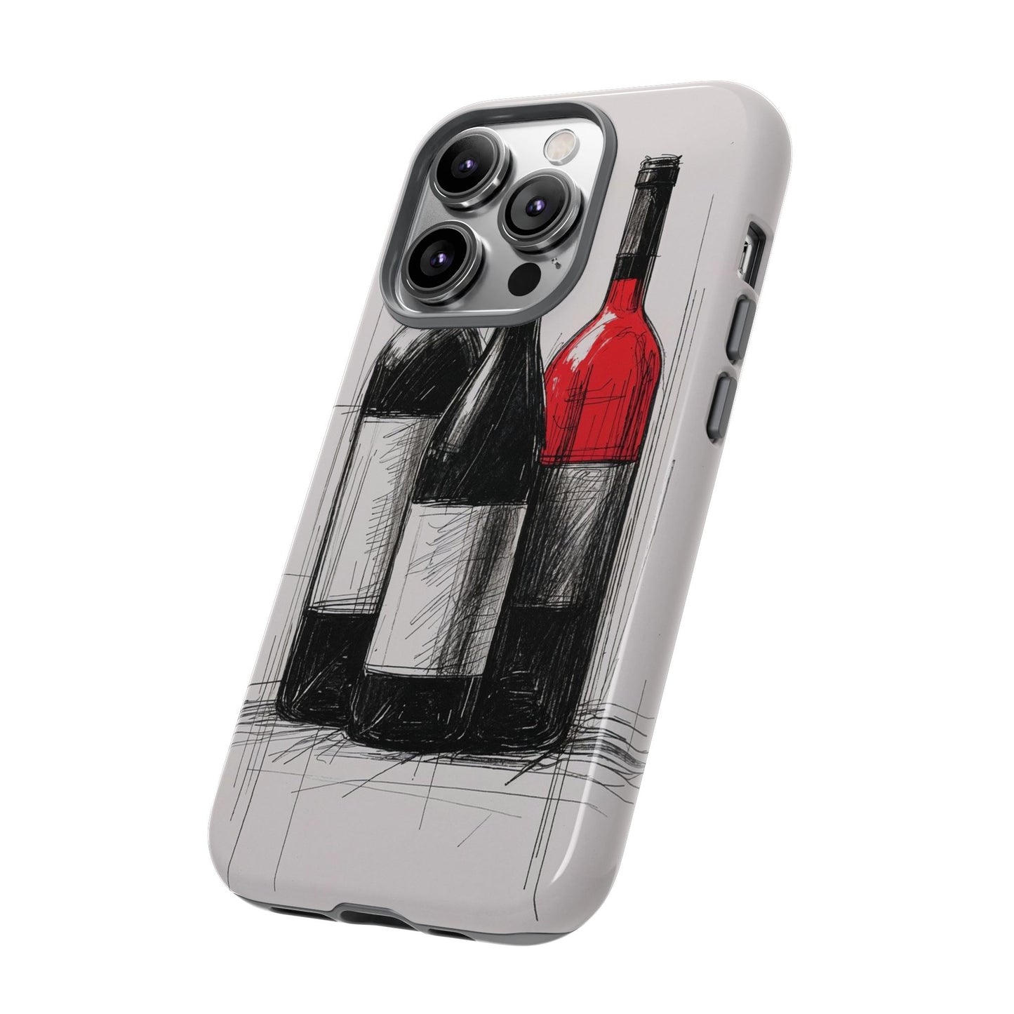 Wine Lover's Phone Case, Tough Phone Cover, Artistic Wine Design, Gift for Wine Enthusiasts, Customizable Case, Unique Wine Art