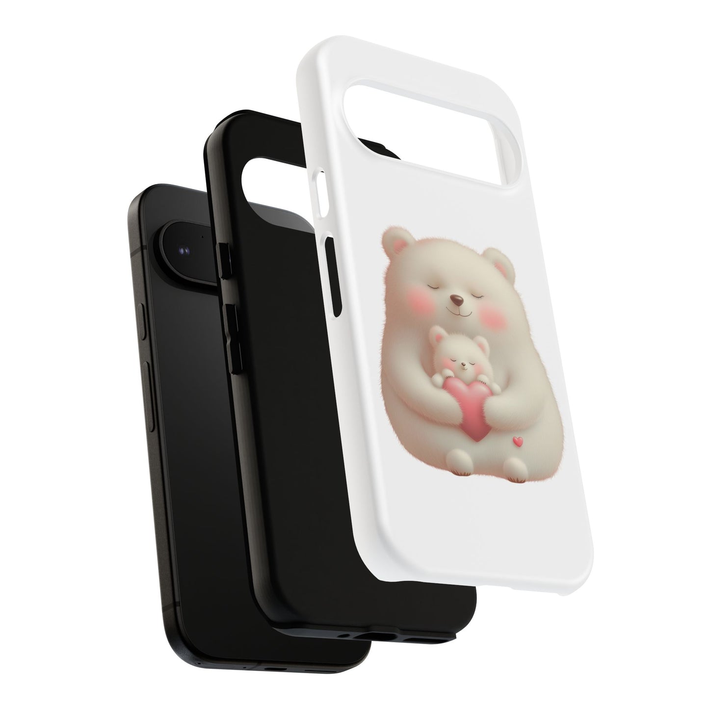 Cute Bear Phone Case, Tough Cases, Animal Lover Gift, Kids Accessories, Mother’s Day, Heartwarming Design