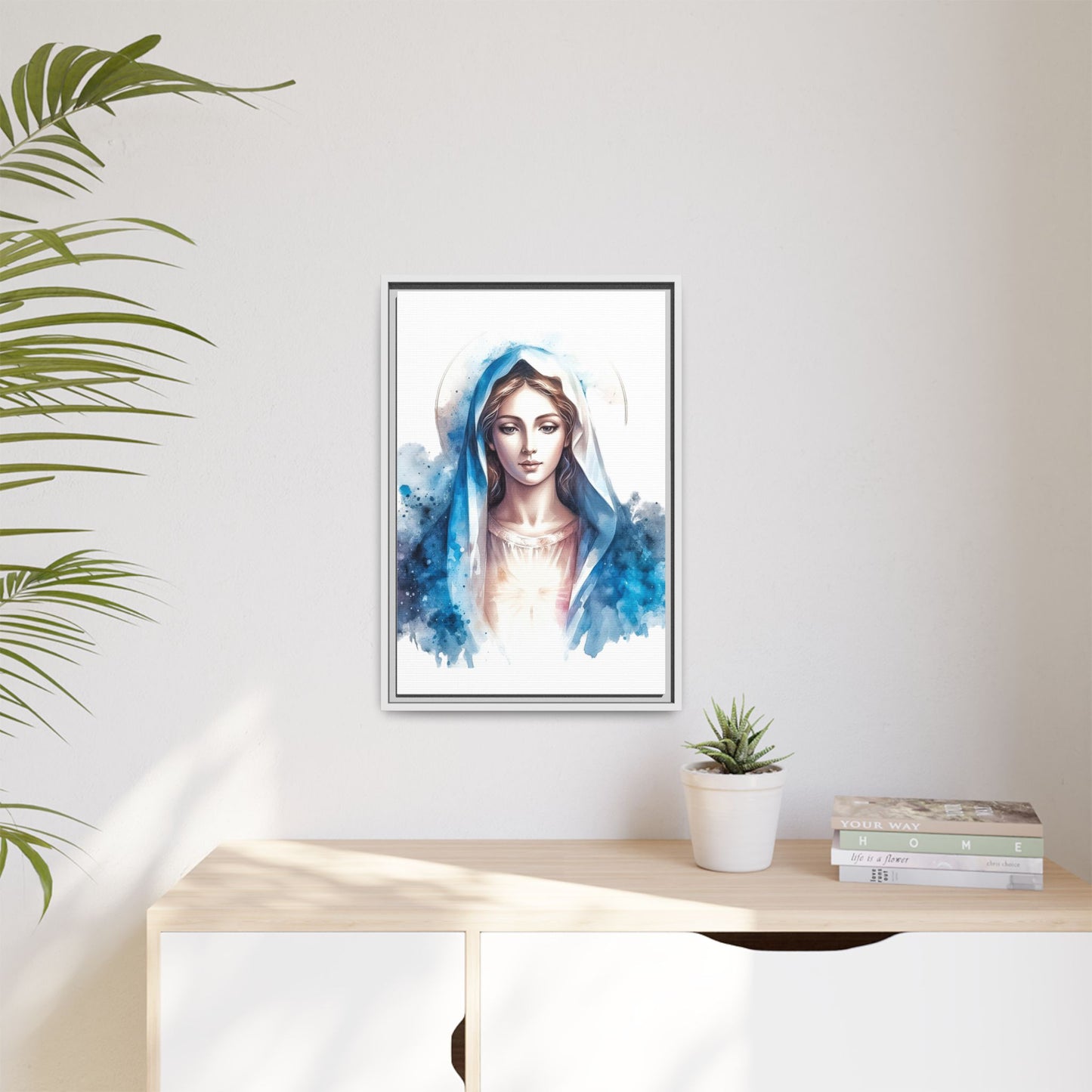 Framed Canvas Art Print, Spiritual Decor, Religious Artwork, Wall Decor, Gift for Faith, Elegant Home Decoration
