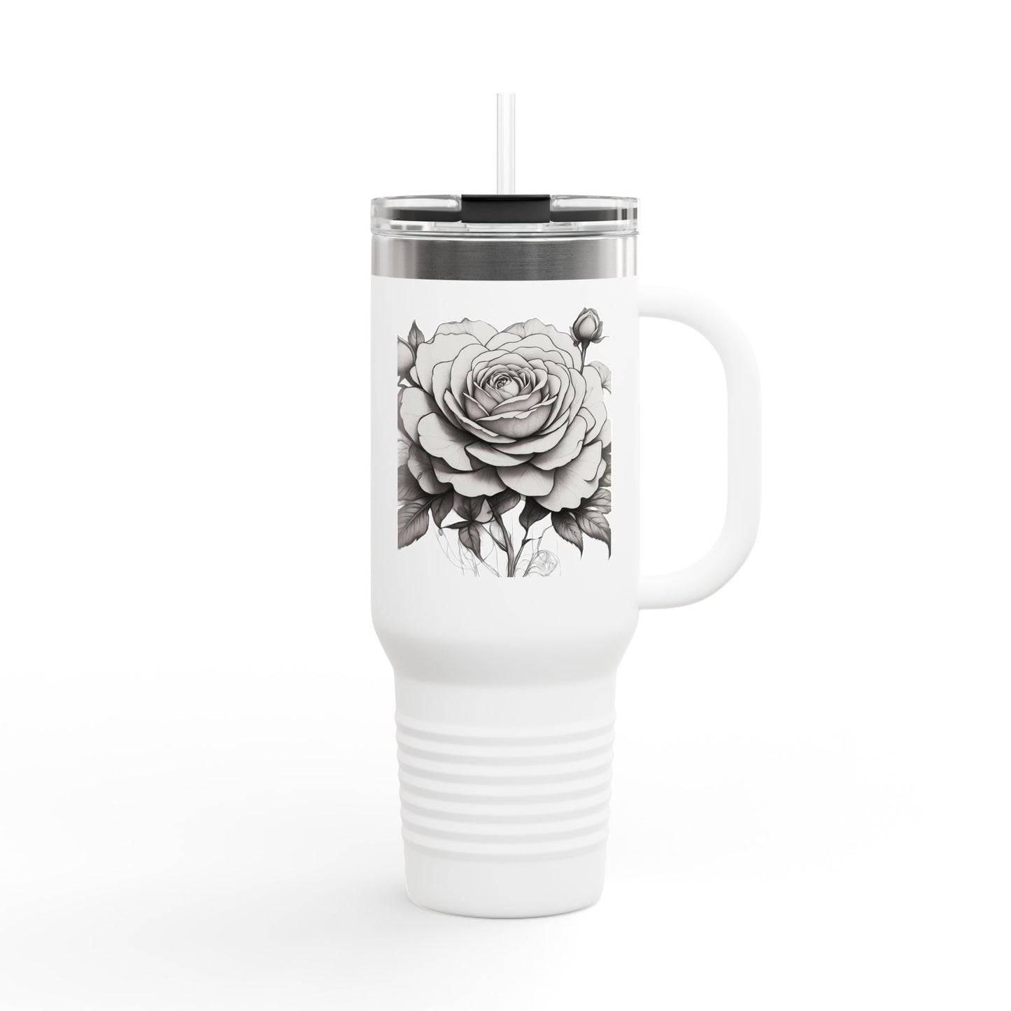 Stylish Insulated Travel Mug with Floral Design, 40oz Coffee Cup, Perfect for Road Trips, Gifts for Her, Eco-Friendly Drinkware