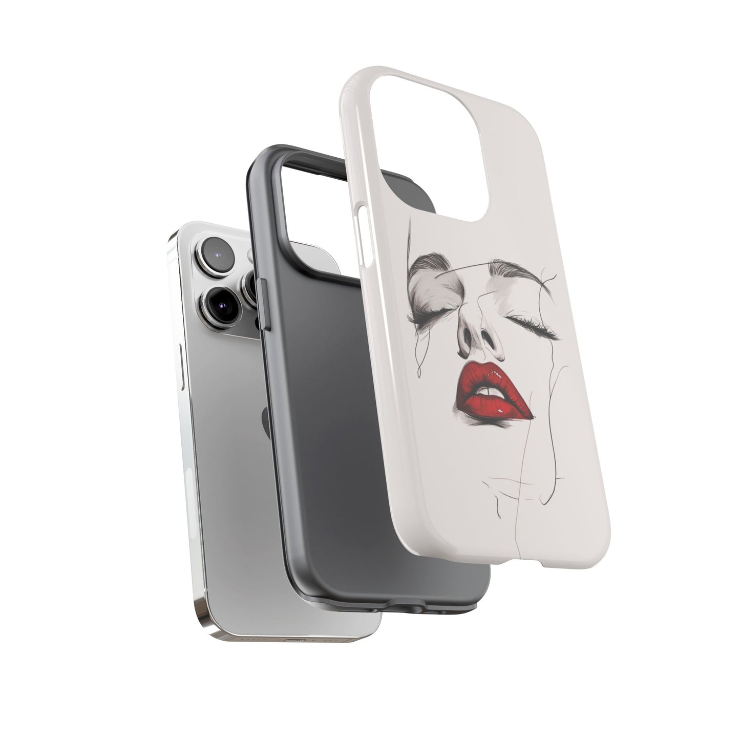 Stylish Phone Case with Artistic Lip Design, Femme Tech Accessory, Trendy Device Cover, Gift for Her, Unique Phone Accessories
