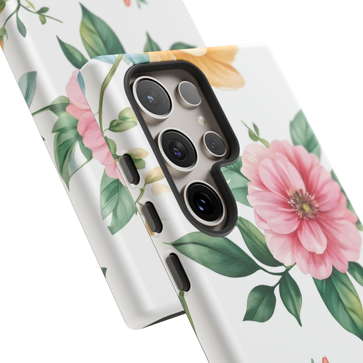 Floral Tough Phone Case — Pink Peony Protective Phone Cover