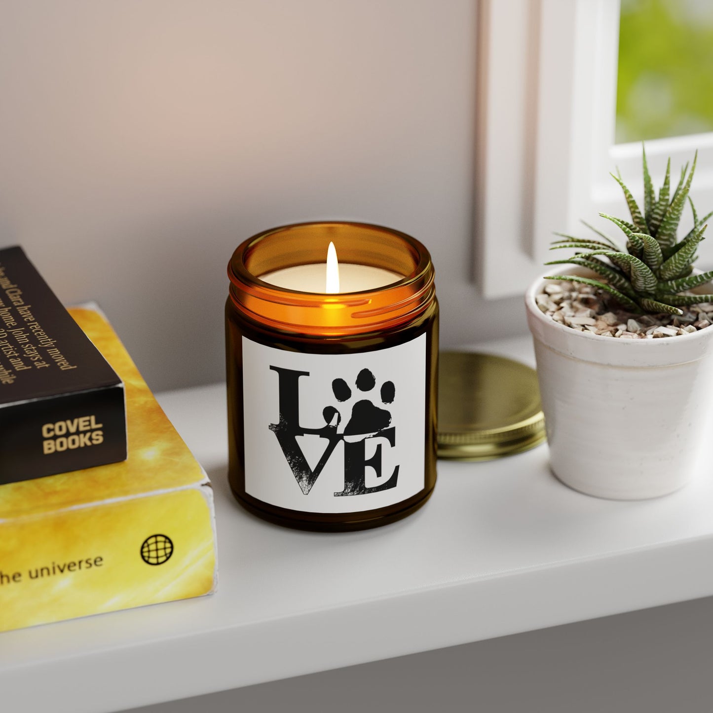 Pet Love Scented Candles - Coconut Apricot Wax for Dog Lovers, Gift for Pet Owners, Home Decor, Cozy Atmosphere, Valentine's Day