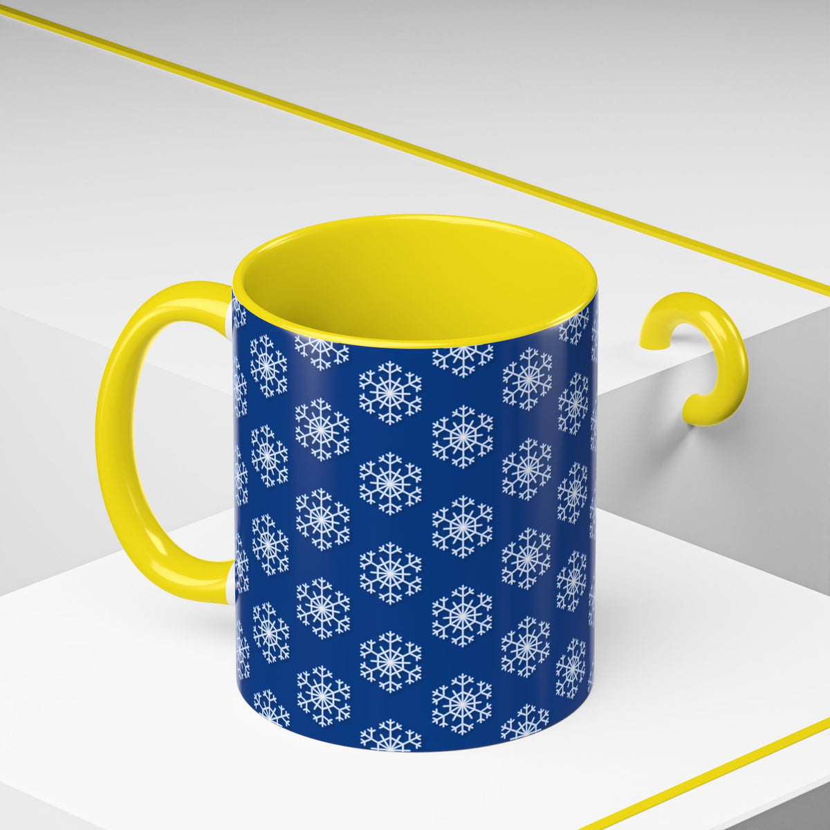 Blue Snowflake Accent Coffee Mug for Winter, Holiday Gift, Cozy Drinkware, Festive Kitchen Decor, Mug for Coffee Lovers, Tea Time Essential