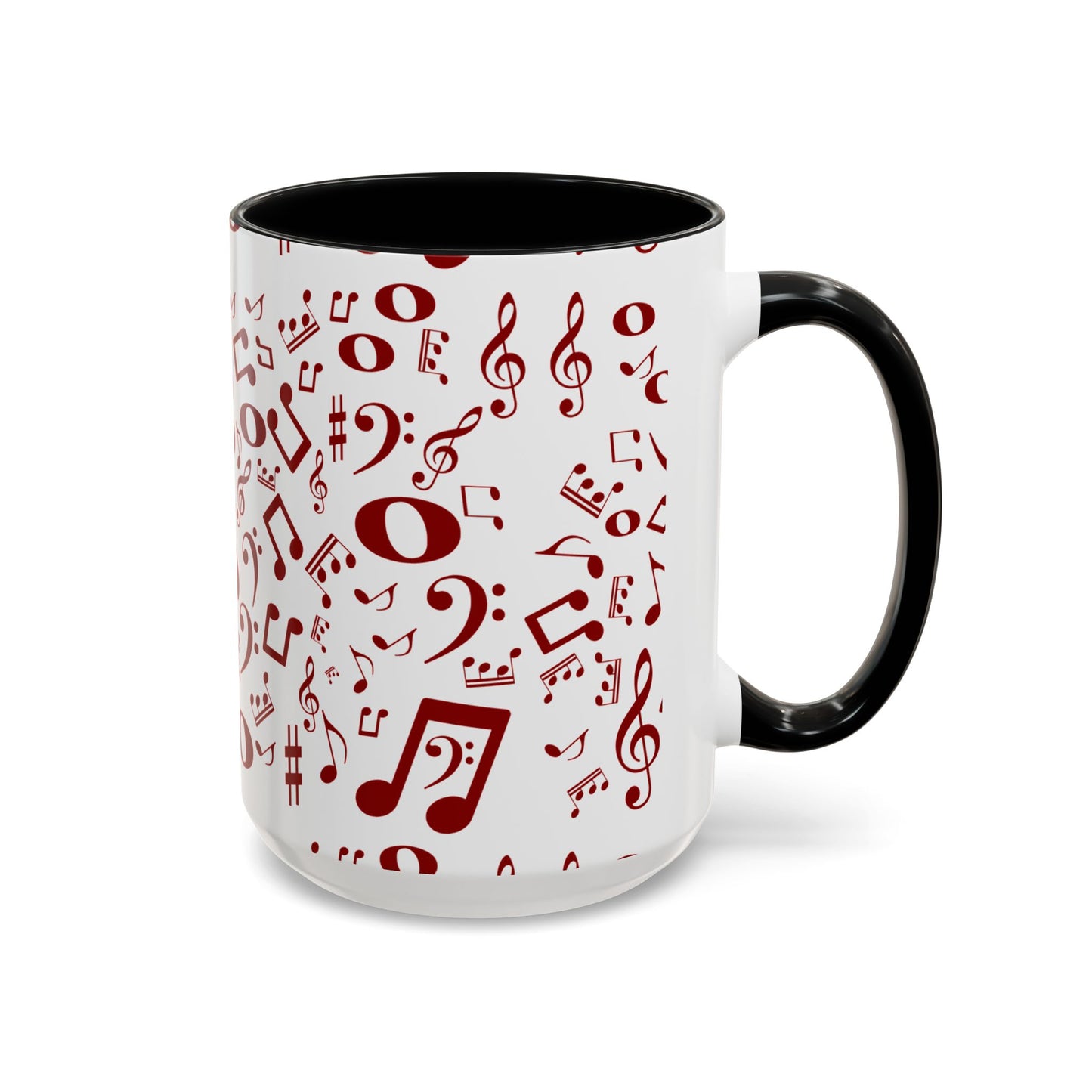 Accent Coffee Mug (11, 15oz) - Musical Notes