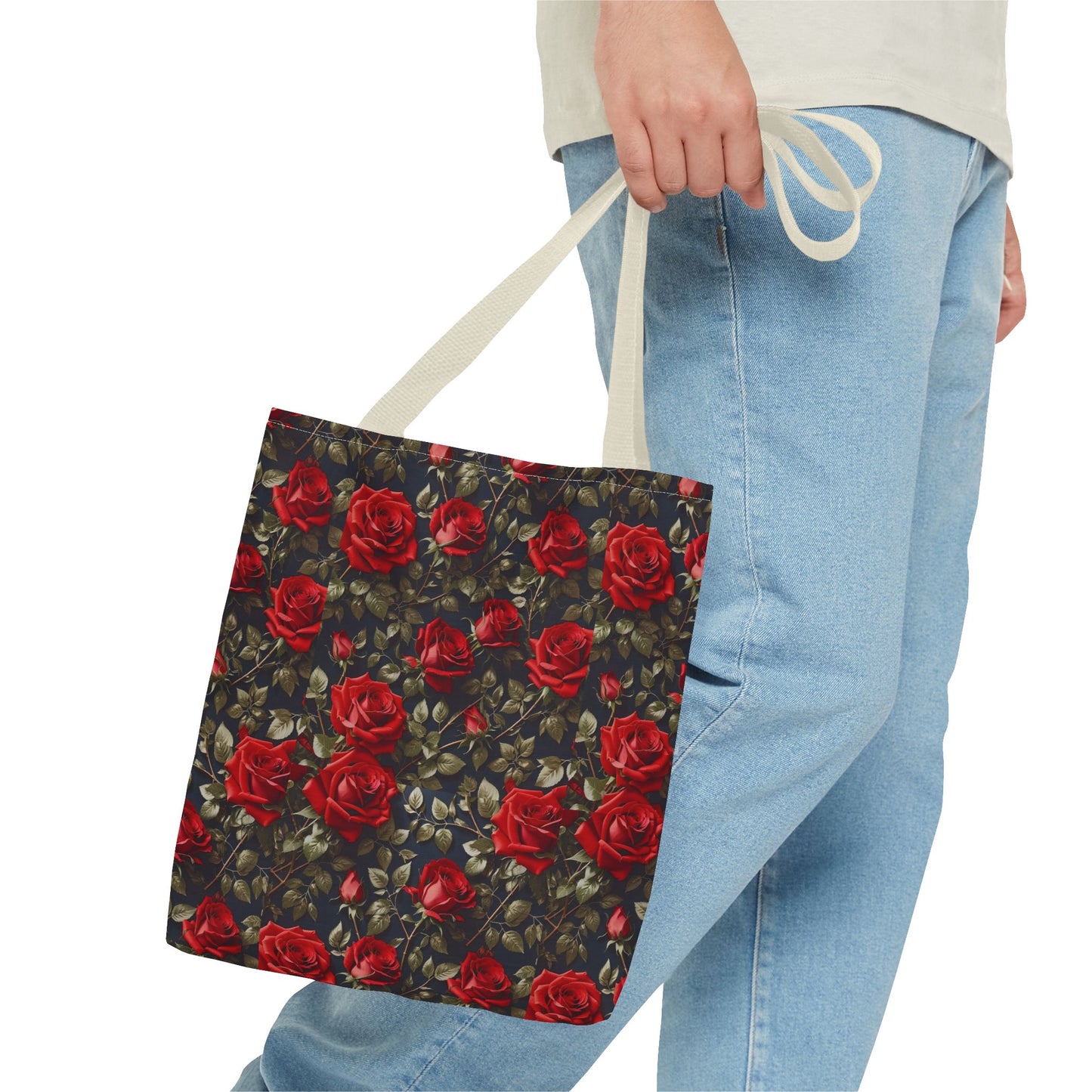 Elegant Floral Tote Bag, Stylish Rose Print, Gift for Her, Eco-Friendly Shopping Bag, Perfect for Spring, Everyday Use, Casual Chic