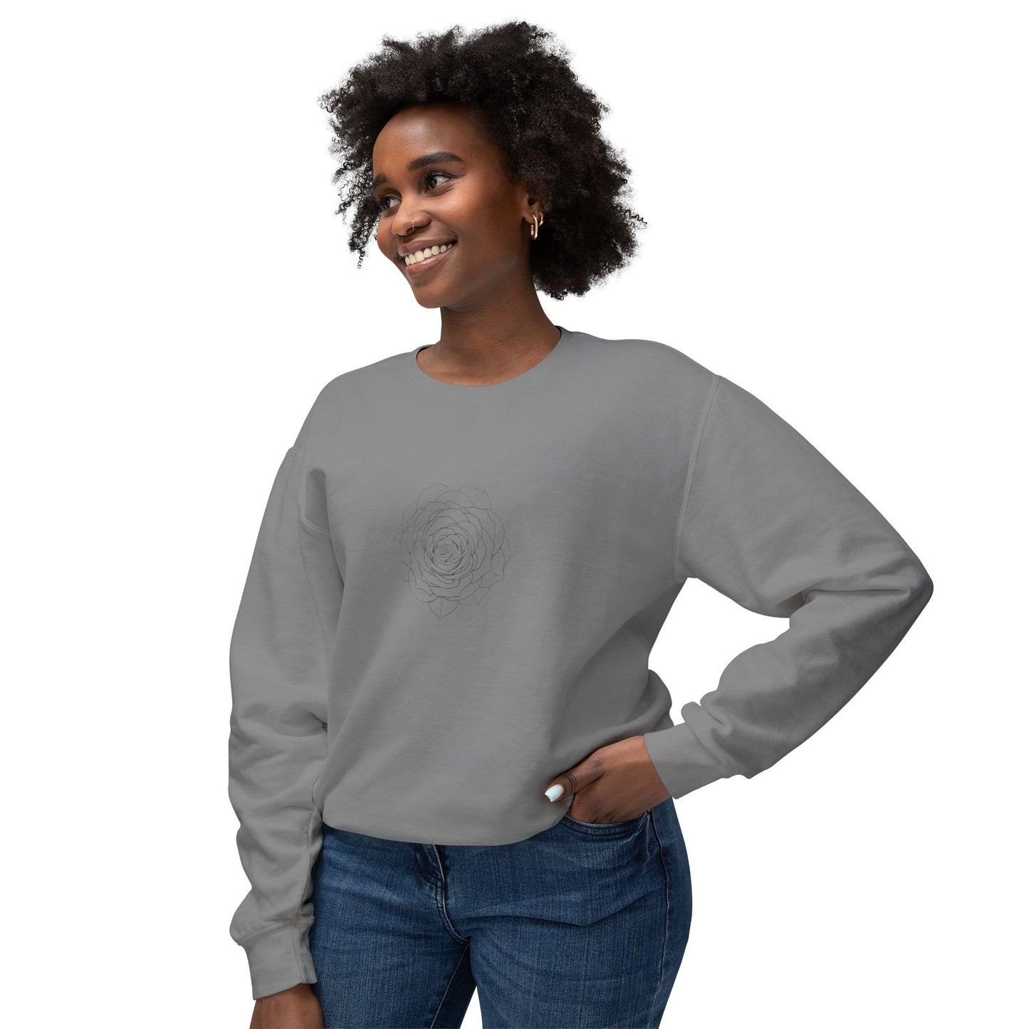 Minimalist Floral Crewneck Sweatshirt, Cozy Unisex Pullover, Casual Spring Apparel, Perfect Gift for Her, Everyday Comfort