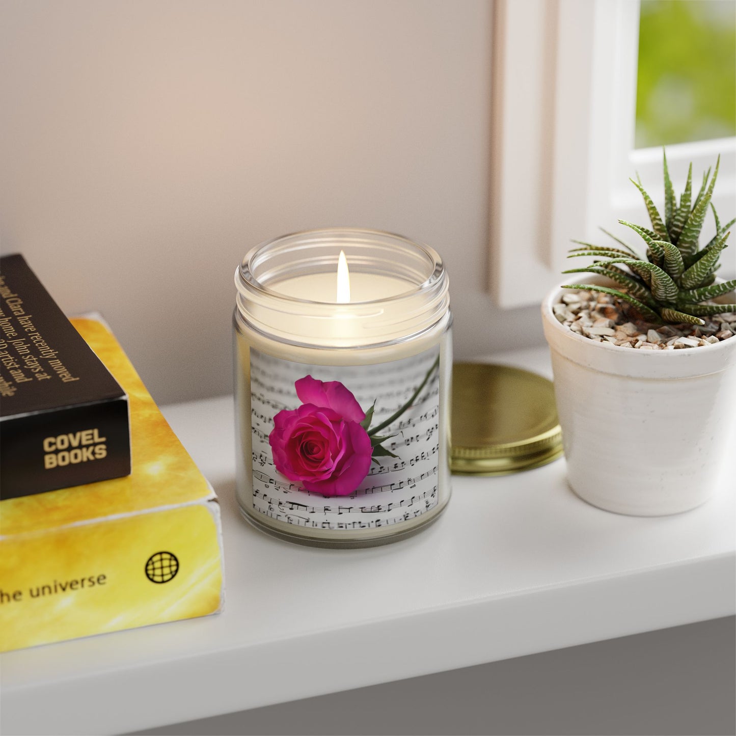 Romantic Floral Scented Candle - Coconut Apricot Wax, Rose Design, Home Decor Gift, Aromatherapy Candle, Unique Centerpiece
