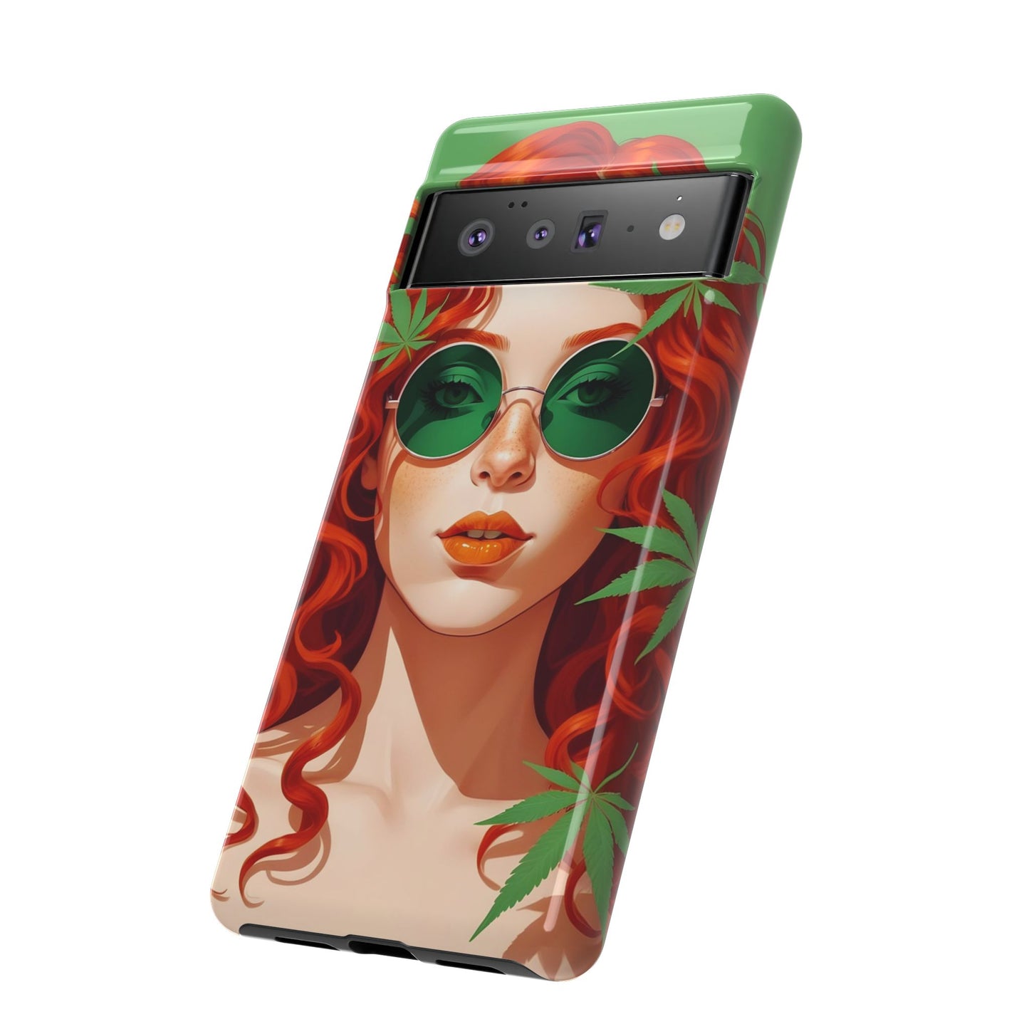 Vibrant Phone Case with Retro Greenery Design, Trendy Case for Casual Look, Gift for Her, Summer Vibes, Unique Phone Accessory