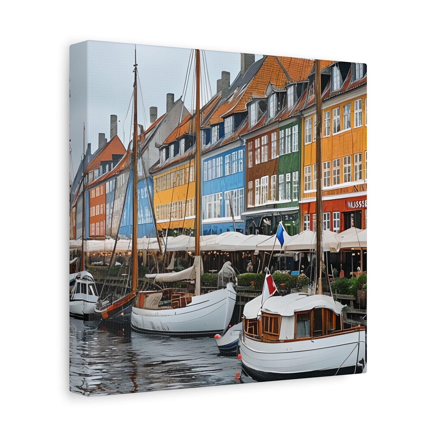 Coastal Canvas Print, Vibrant Harbor Art, Nautical Home Decor, Gift for Sailors, Maritime Wall Art