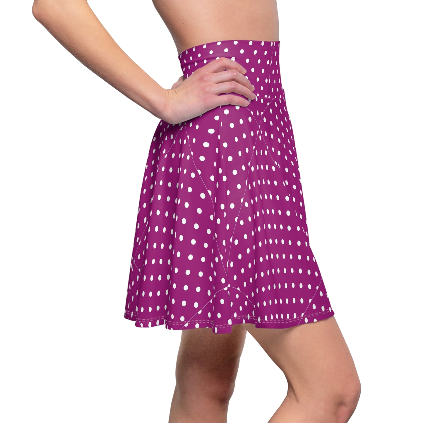 Polka Dot Women's Skater Skirt, Fun Casual Skirt, Summer Fashion, Twirl Skirt, Party Outfit, Vintage Style
