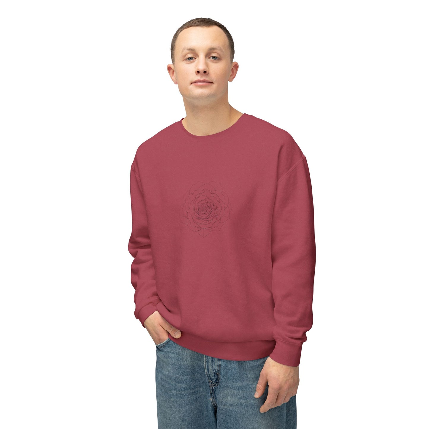 Minimalist Floral Crewneck Sweatshirt, Cozy Unisex Pullover, Casual Spring Apparel, Perfect Gift for Her, Everyday Comfort