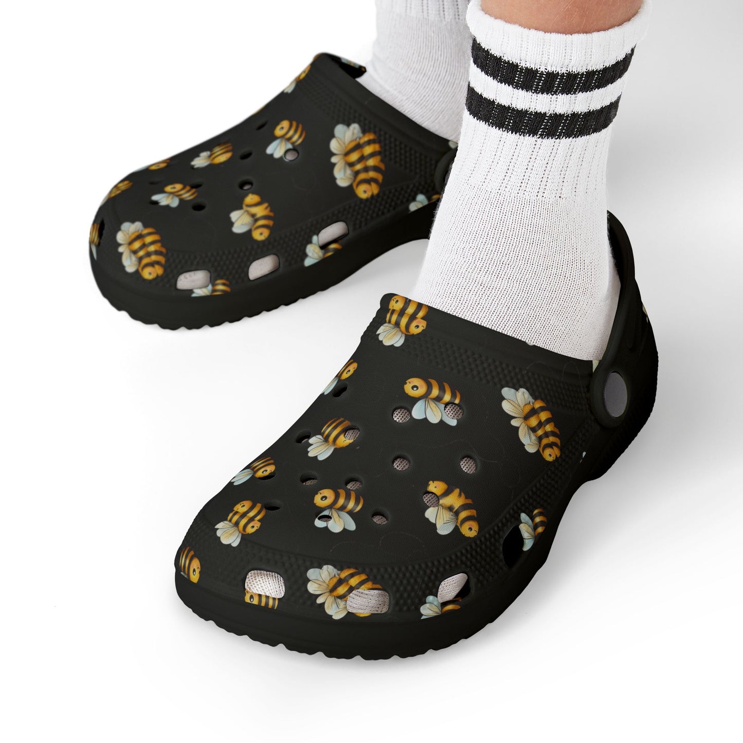 Bee-themed Kid's EVA Foam Clogs, Lightweight Comfort Shoes, Fun Summer Sandals, Durable Kids Footwear, Garden Party Accessories