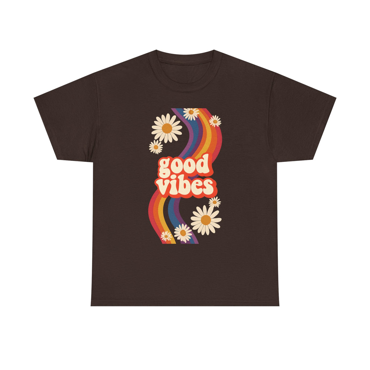 Good Vibes Unisex Heavy Cotton Tee, Retro Graphic T-Shirt, Feel Good Apparel, Summer Outfit, Casual Gift for Friends