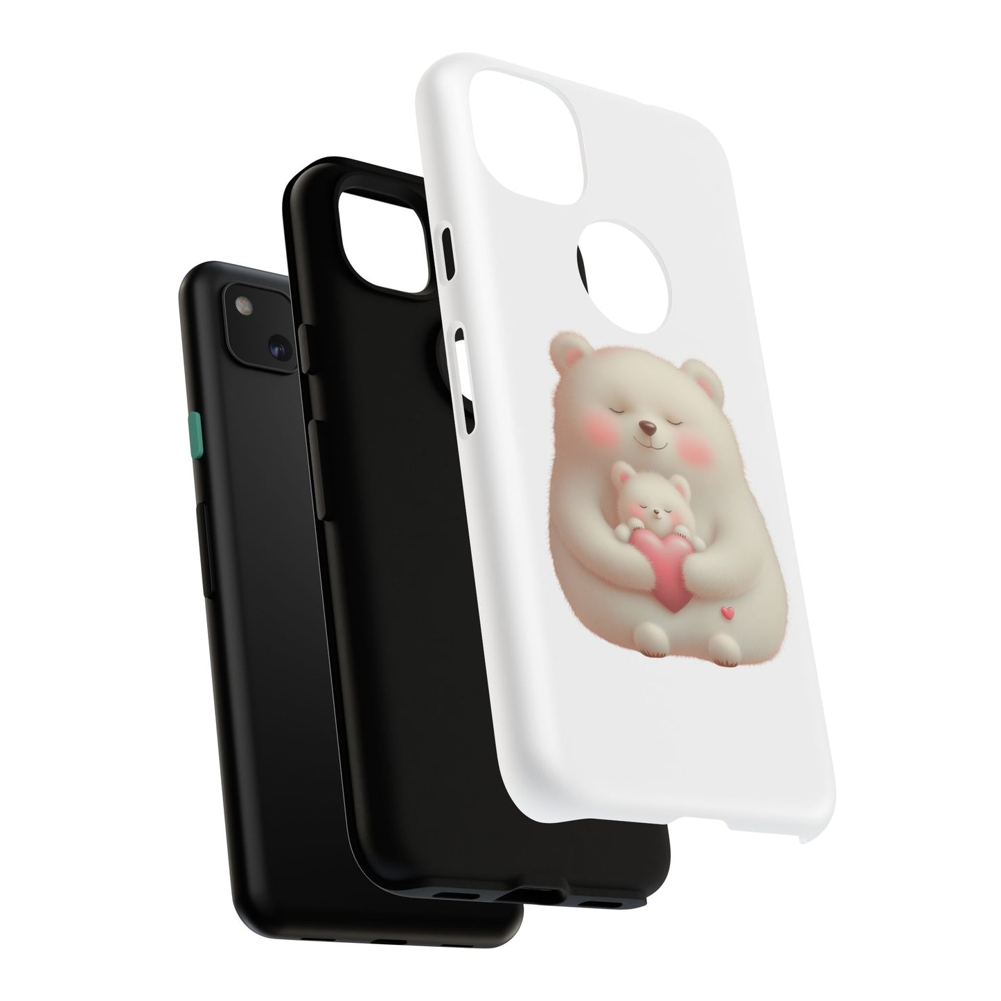Cute Bear Phone Case, Tough Cases, Animal Lover Gift, Kids Accessories, Mother’s Day, Heartwarming Design