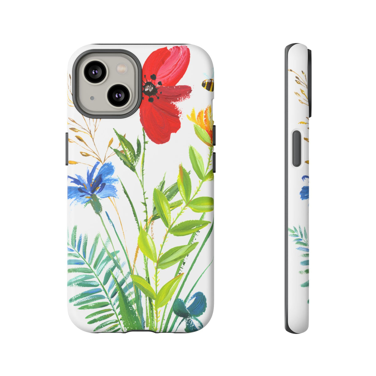 Floral Watercolor Tough Phone Case — Wildflower Bouquet Protective Cover