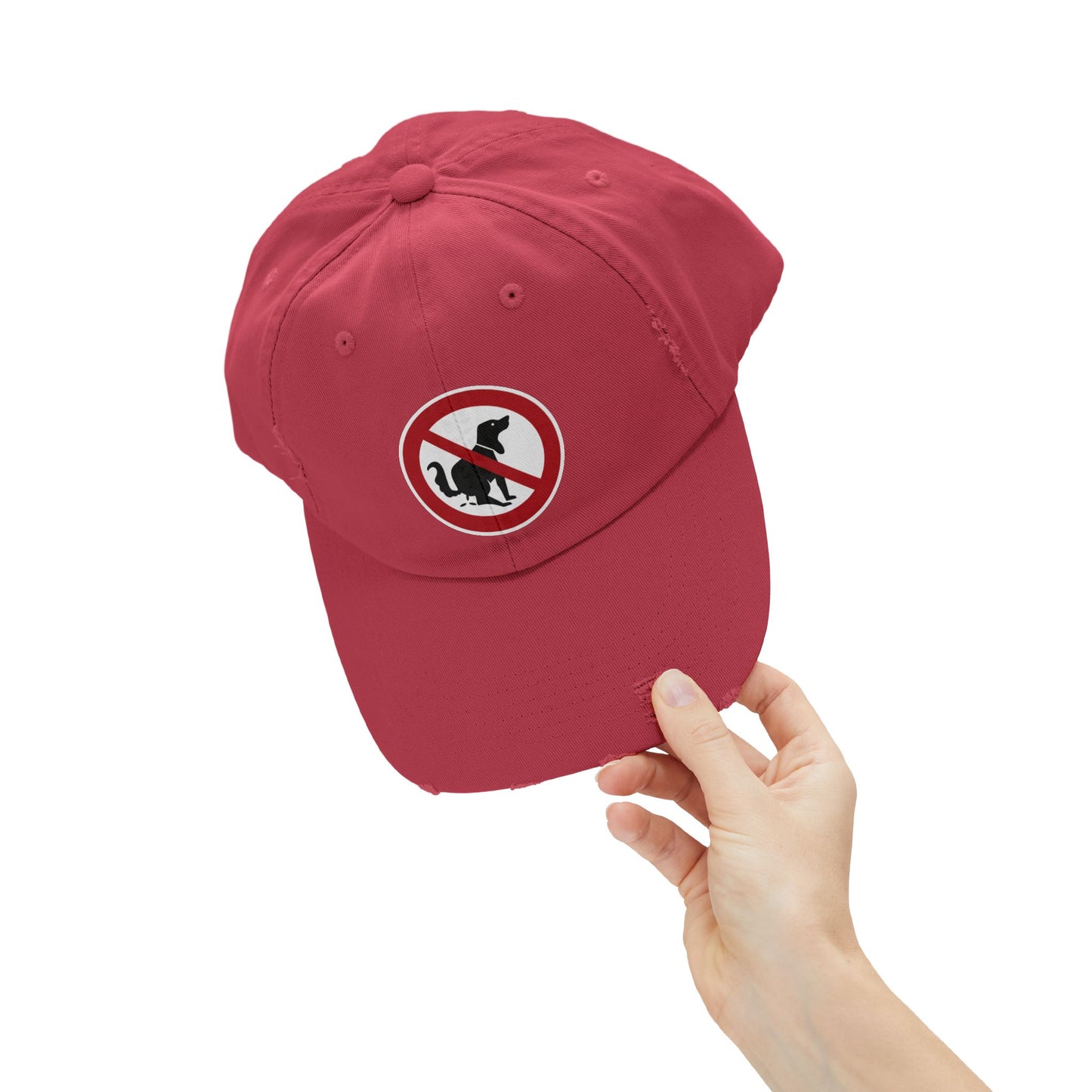 Unisex Distressed Cap with No Dogs Allowed Design | Casual Wear, Dog Owners Gift, Trendy Cap for Pet Lovers, Outdoor Style