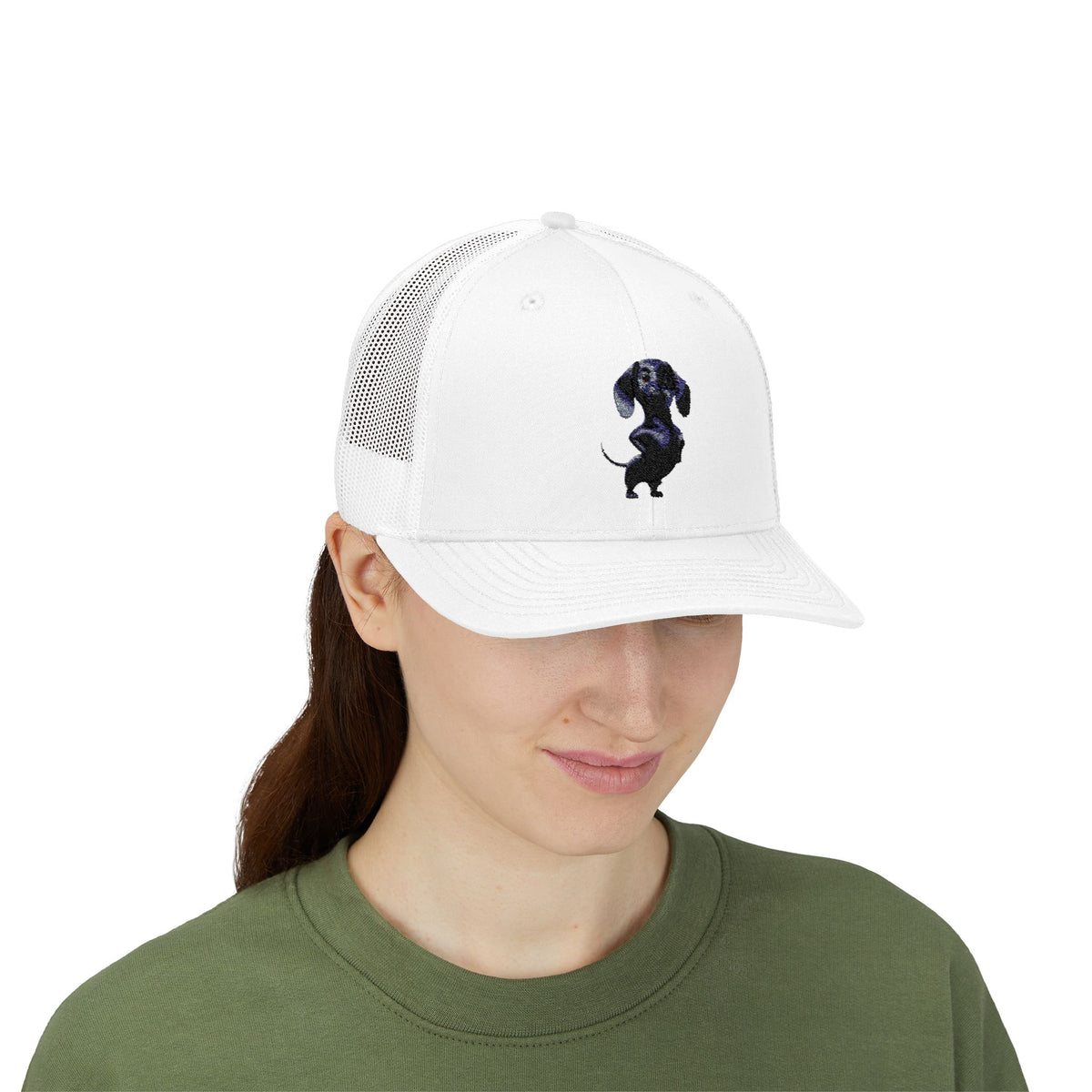 Dachshund Galaxy Trucker Cap – Embroidered Space Sausage Dog Snapback