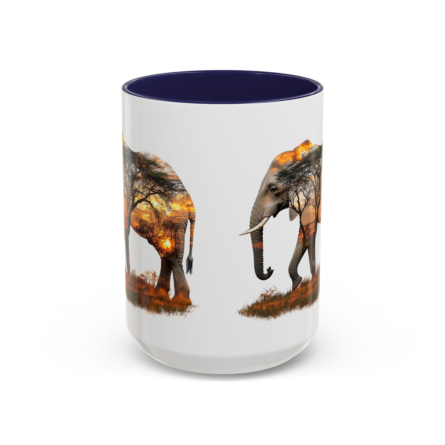 Elegant Elephant Accent Coffee Mug - Nature Lover Gift, Animal Lover Mug, Unique Home Decor, Wildlife Conservation, Travel Mug