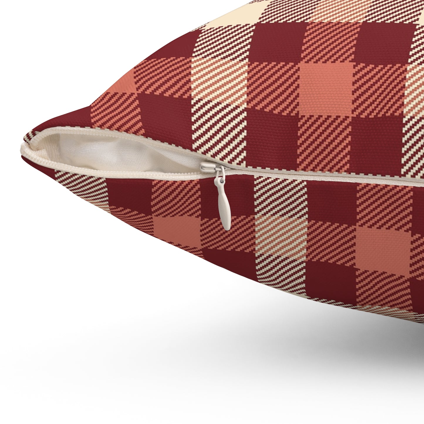 Cozy Plaid Square Pillow, Farmhouse Decor, Rustic Cushion, Autumn Throw Pillow, Gift for Home, Couch Pillow, Living Room Accent