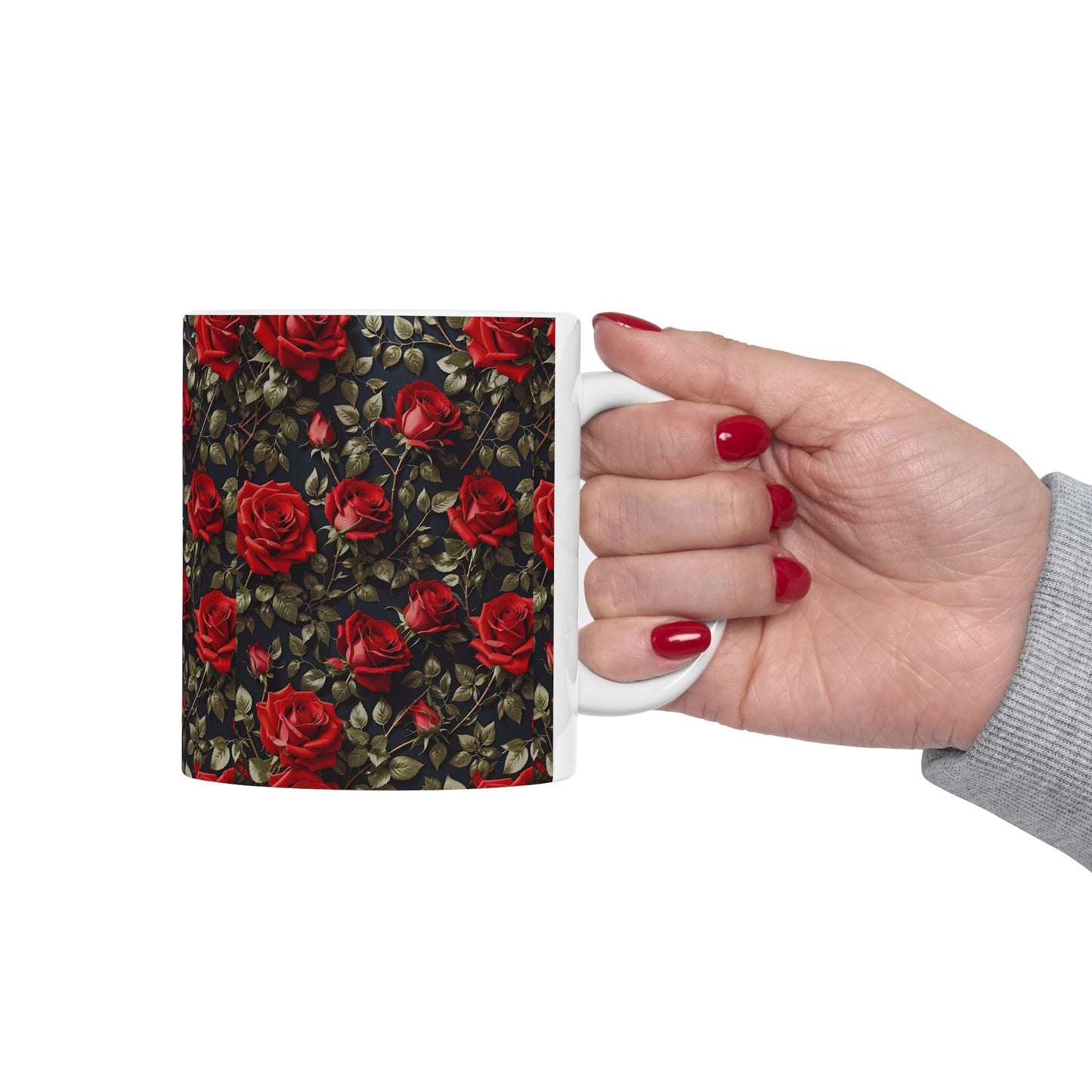 Elegant Floral Ceramic Mug with Roses | Perfect for Gifts, Valentine's Day, Mother's Day, Kitchen Decor, Tea Lovers