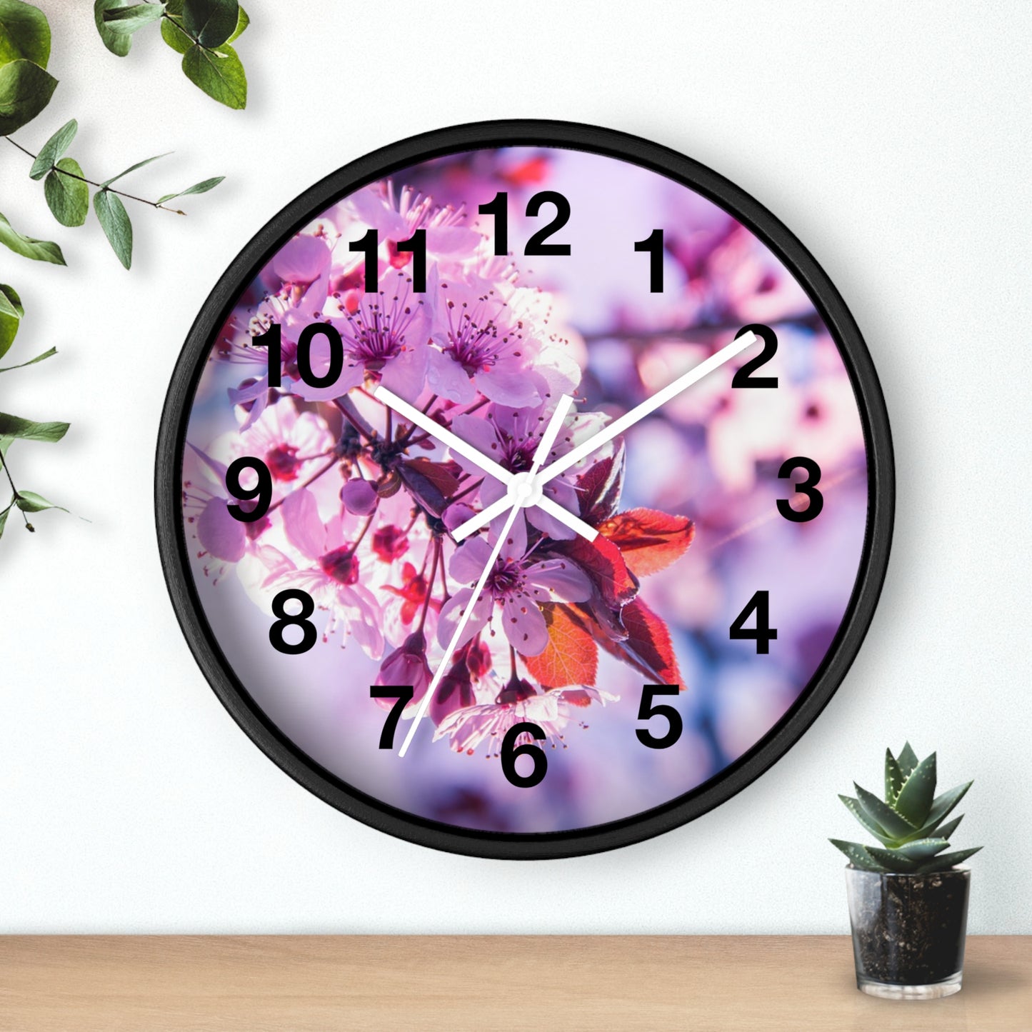 Floral Wall Clock, Elegant Timepiece, Home Decor, Gift for Her, Spring Decor, Nature Lovers, Birthday Gift