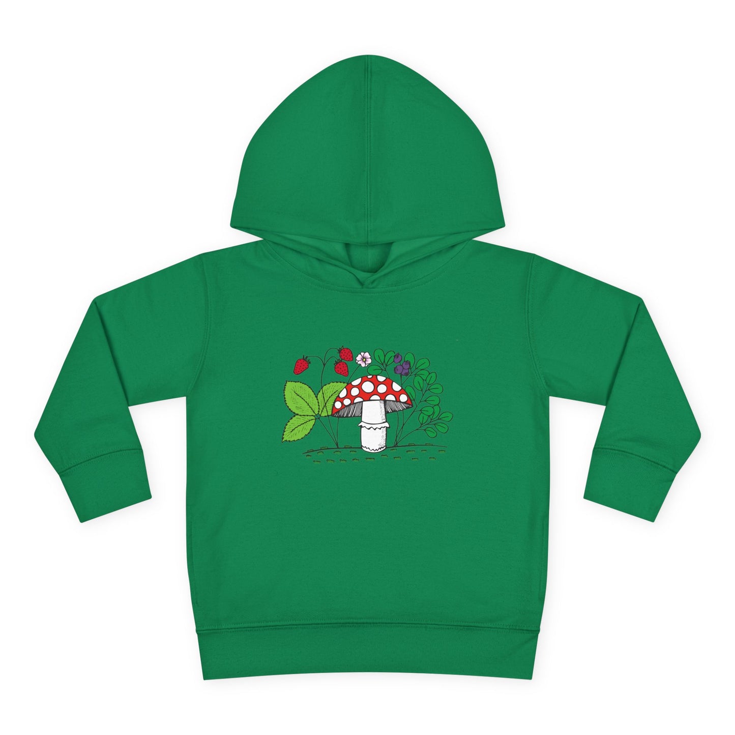 Whimsical Toddler Pullover Fleece Hoodie, Cute Sweater for Kids, Cozy Fall Fashion, Mushroom Design, Halloween Outfit, Gift for Toddlers