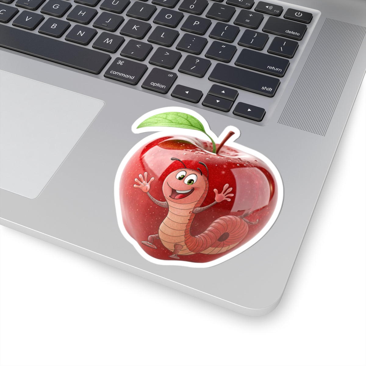 Whimsical Apple Worm Kiss-Cut Stickers - Cute Decals for Laptops, Scrapbooking, Journals, Kids’ Crafts, Party Favors