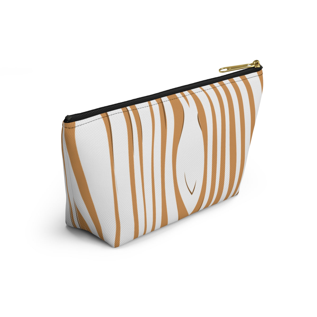 Chic T-bottom Accessory Pouch, Stylish Makeup Bag, Canvas Cosmetic Case, Travel Organizer, Gifts for Her