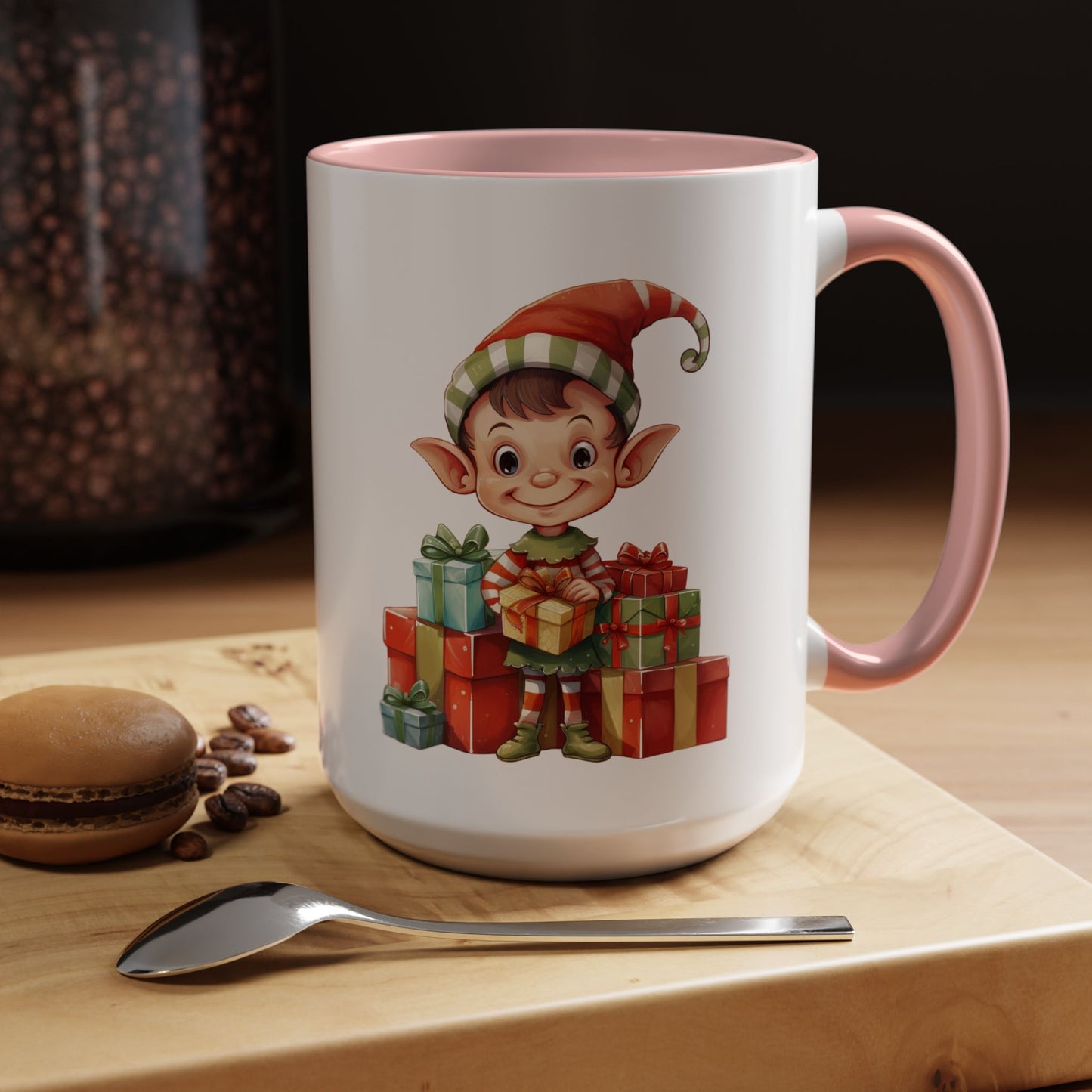 Holiday Elf Coffee Mug - Festive Gift Mug, Christmas Decor, Cute Elf Mug, Coffee Lover Gift, Winter Holiday Drinkware