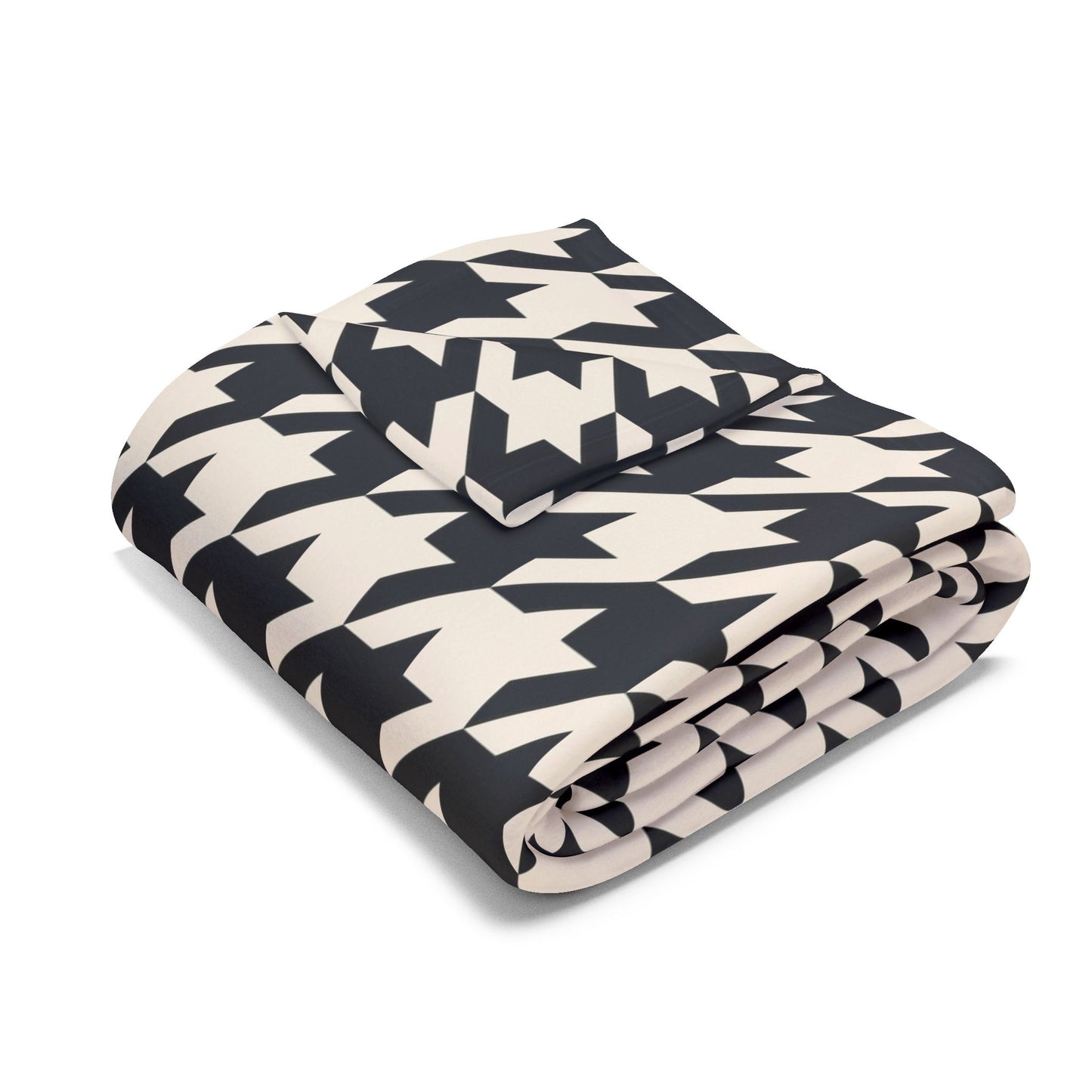 Stylish Houndstooth Arctic Fleece Blanket, Cozy Throw, Home Decor, Gift for Her, Wedding Gift, Winter Comfort
