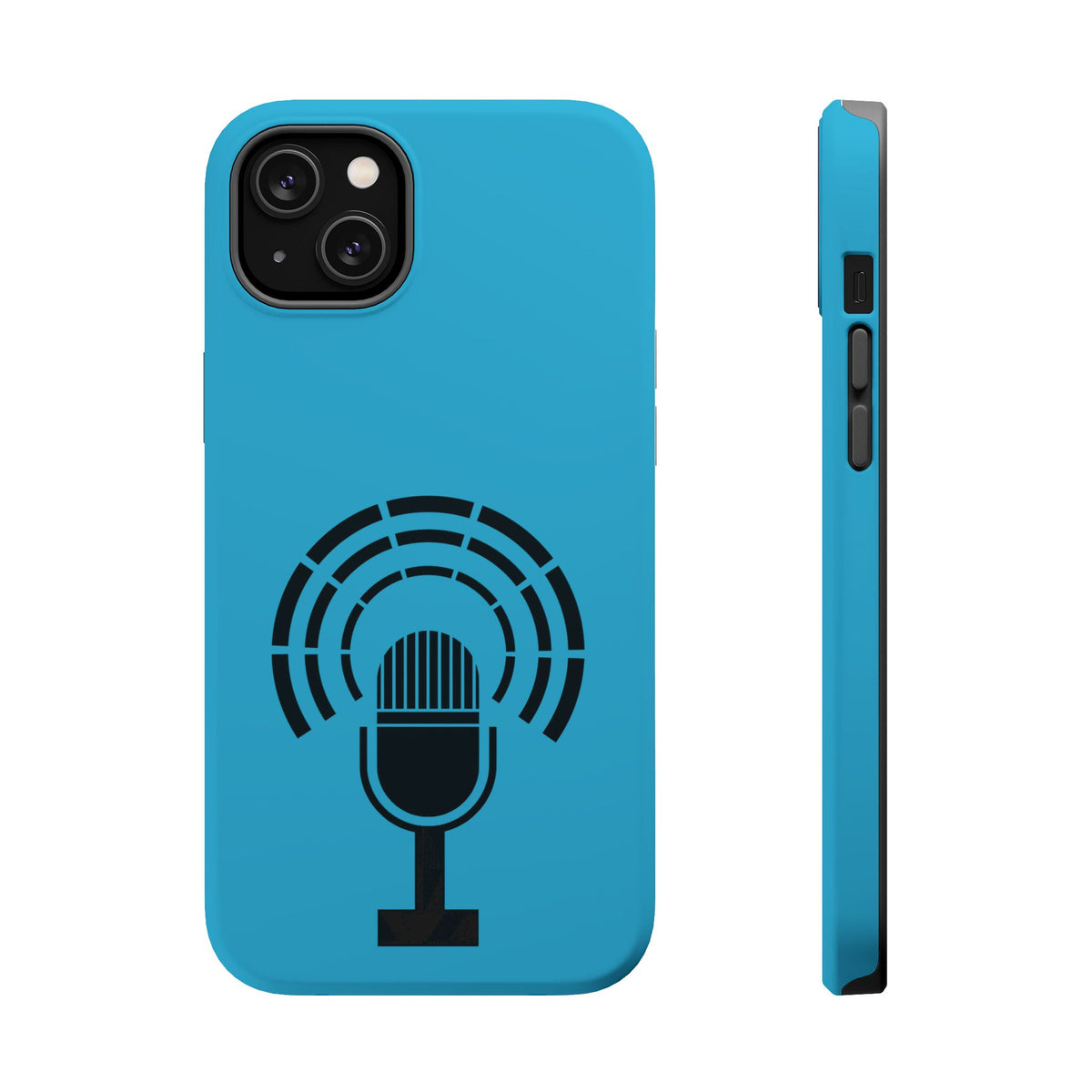 Phone Case — Retro Microphone Podcast Design, Magnetic Impact-Resistant