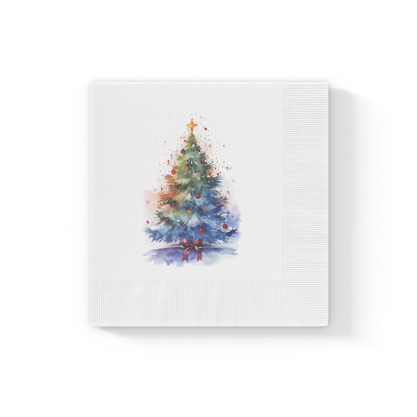 Festive Holiday Napkins with Christmas Tree Design, Seasonal Dinner Party Decor, Holiday Gatherings, Elegant Table Setting, Christmas Decor
