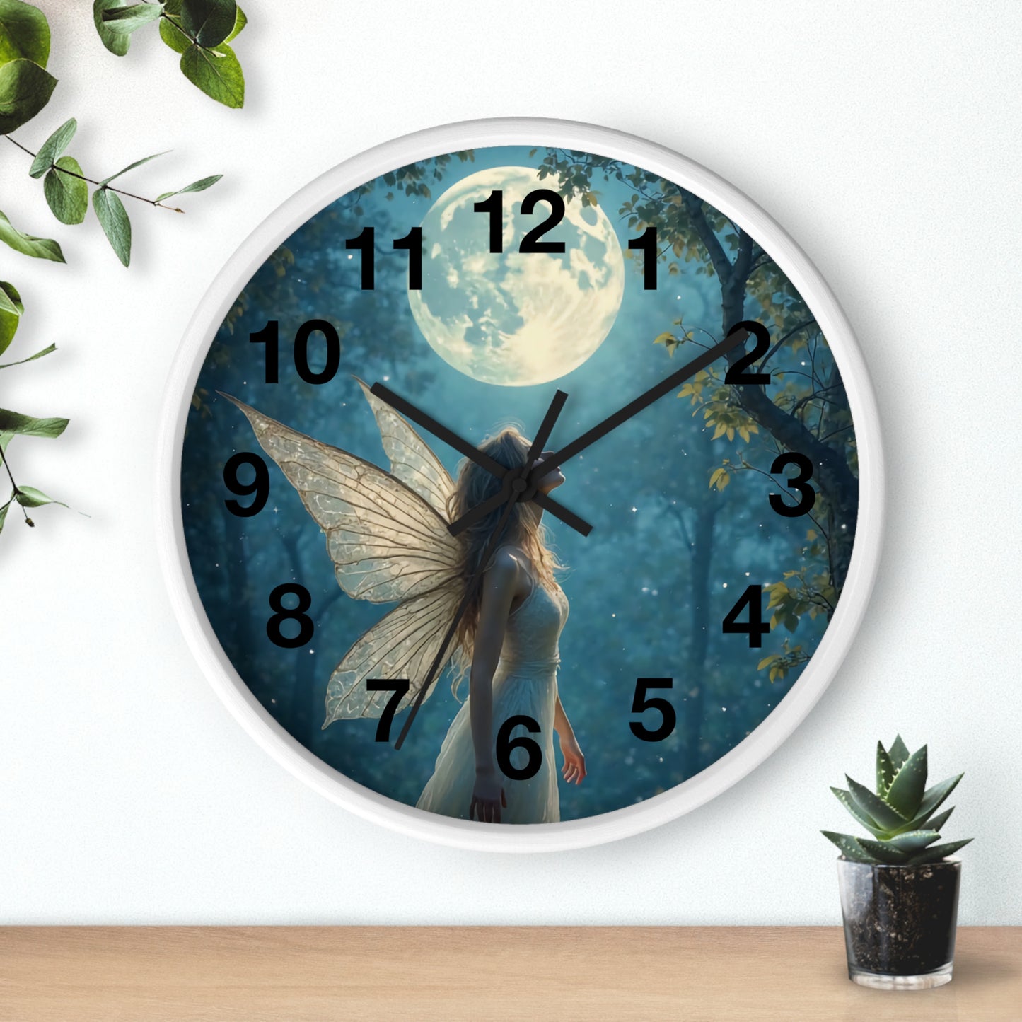 Moonlit Fairy Wall Clock, Enchanting Home Decor, Whimsical Timepiece, Fantasy Decor, Magical Fairy Clock, Gifts for Dreamers