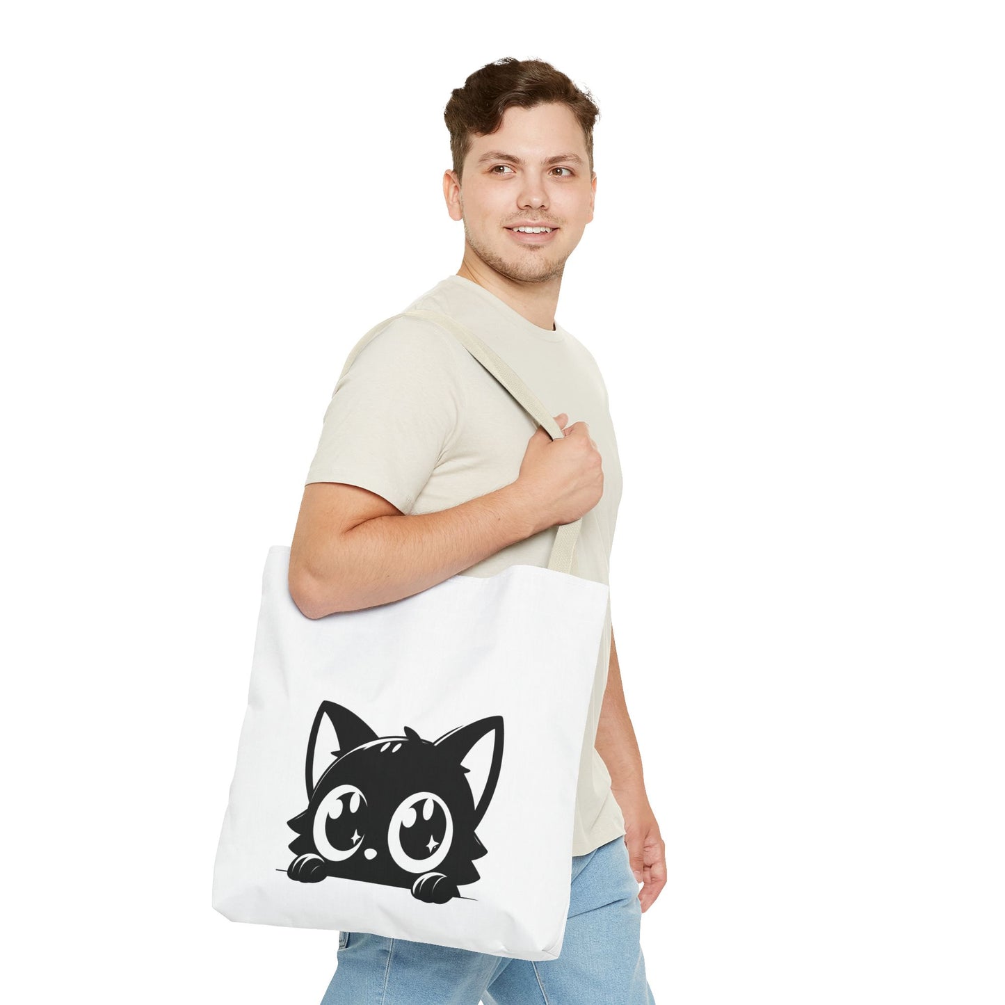 Adorable Cat Face Tote Bag | Cute Kitten Shopping Bag | Gift for Cat Lovers | Everyday Use | Eco-Friendly Accessory