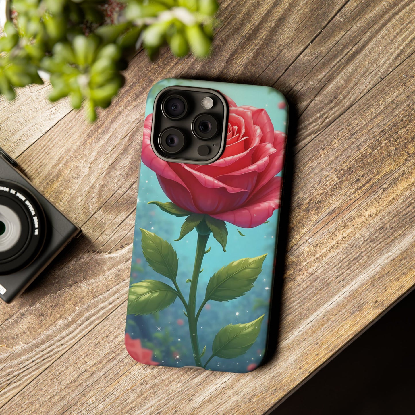 Floral Phone Case, Tough Cases with Elegant Rose Design, Stylish iPhone Cover, Rose Flower Gift for Nature Lovers, Unique Mobile Accessories