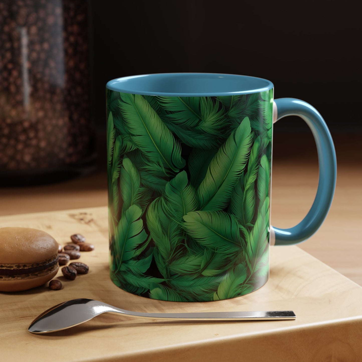 Tropical Leaf Coffee Mug - Green Botanical Drinkware, Ideal Gift for Nature Lovers, Home Decor, Tropical Theme, Eco-Friendly Beverage