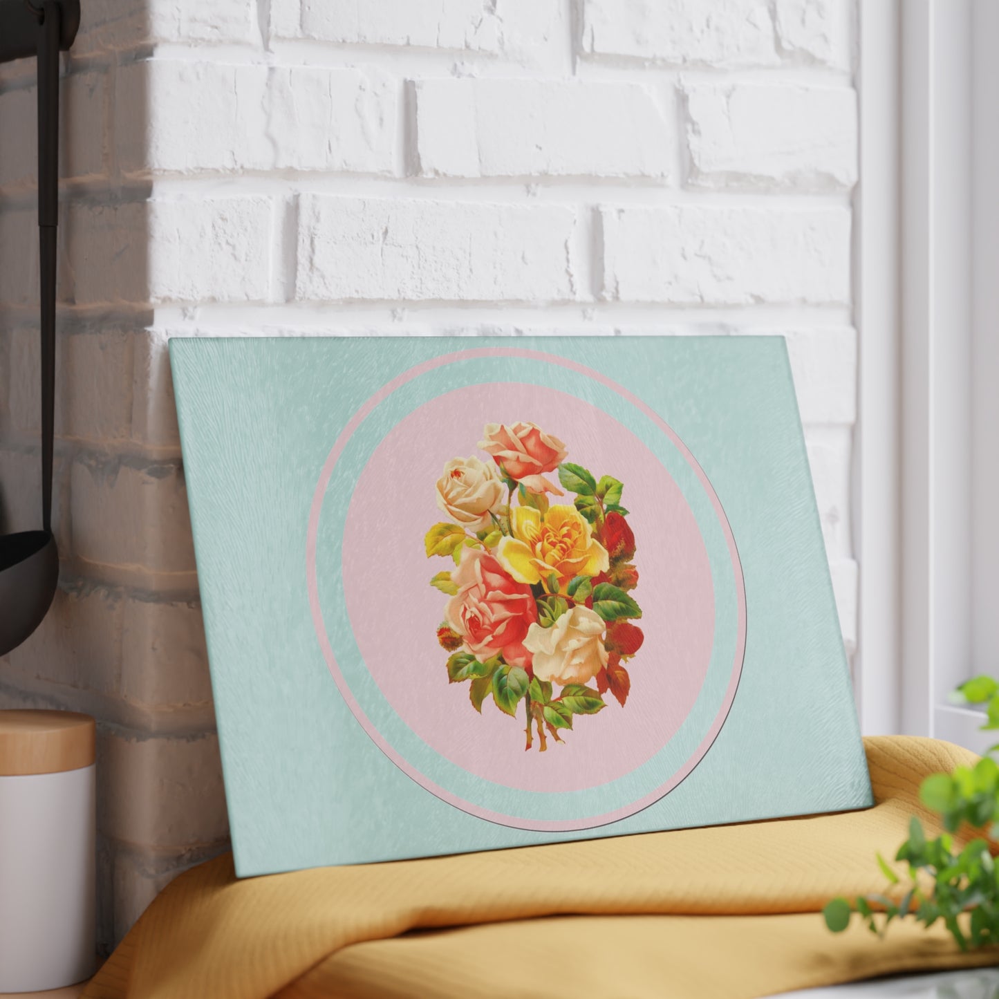 Floral Glass Cutting Board | Kitchen Decor, Gift for Home Chefs, Wedding Present, Housewarming Gift, Floral Design