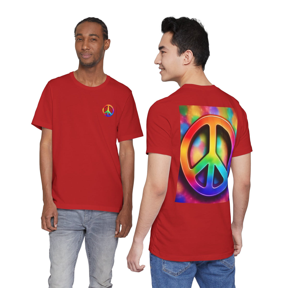Peace Sign Tie-Dye Tee — Rainbow Hippie Peace Symbol T-Shirt