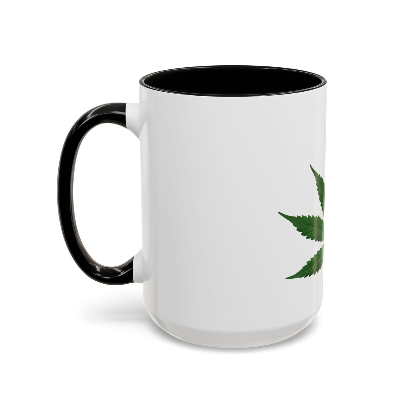 Marijuana Leaf Accent Coffee Mug | Cannabis Lover's Gift, Unique Coffee Cup, Pothead Mug, Stoner Gift Idea, Greenery Decor