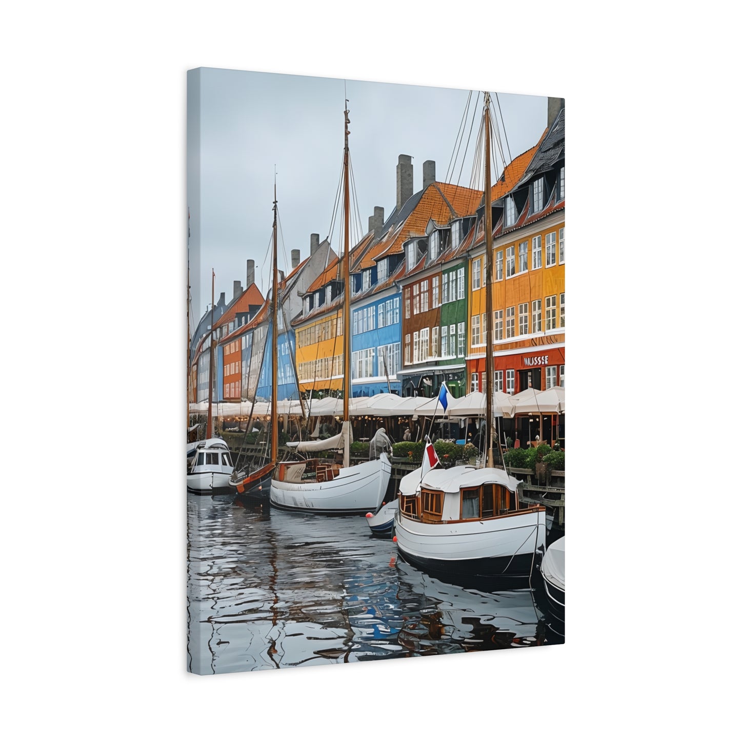 Coastal Canvas Print, Vibrant Harbor Art, Nautical Home Decor, Gift for Sailors, Maritime Wall Art
