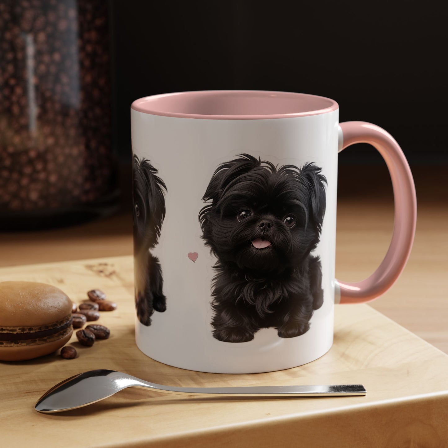 Cute Pug Accent Coffee Mug, Pet Lover Gift, Coffee Cup, Dog Mom Mug, Black Dog Ceramic Mug