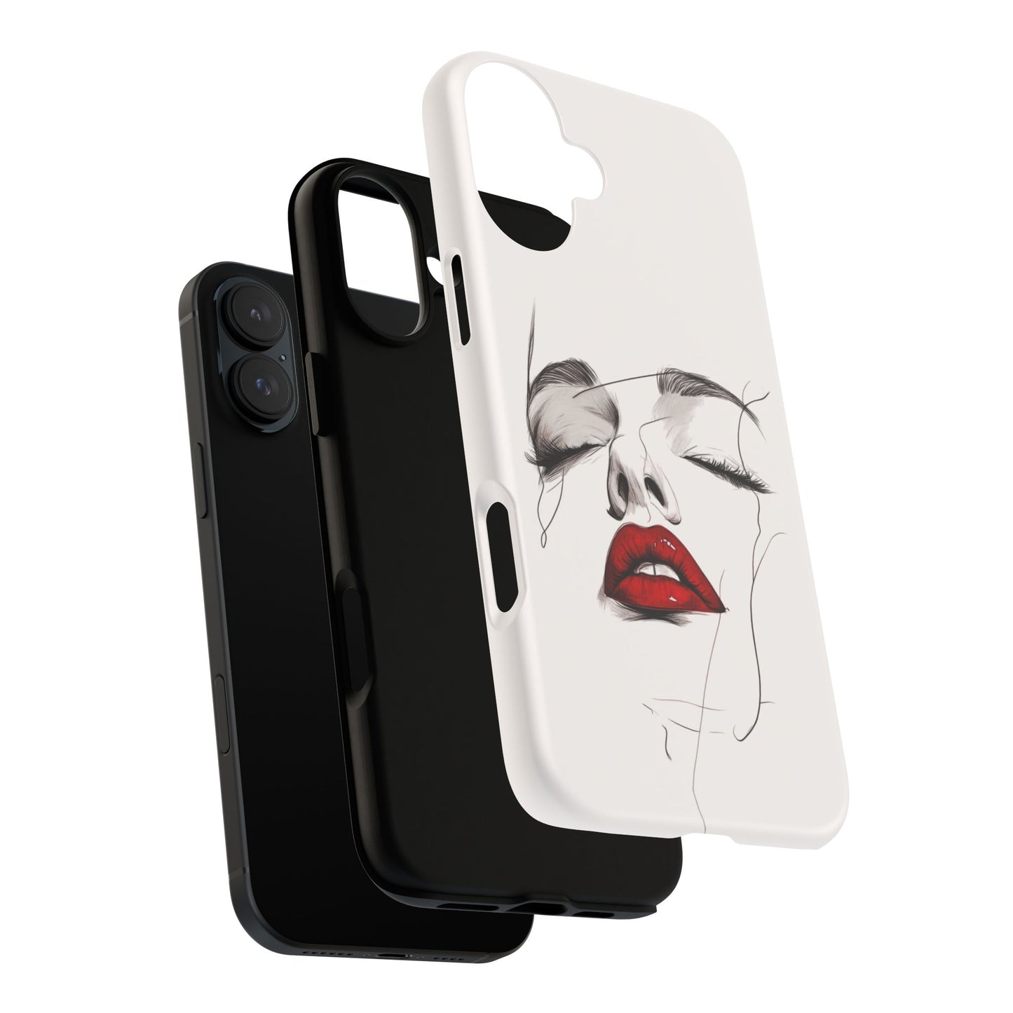 Stylish Phone Case with Artistic Lip Design, Femme Tech Accessory, Trendy Device Cover, Gift for Her, Unique Phone Accessories