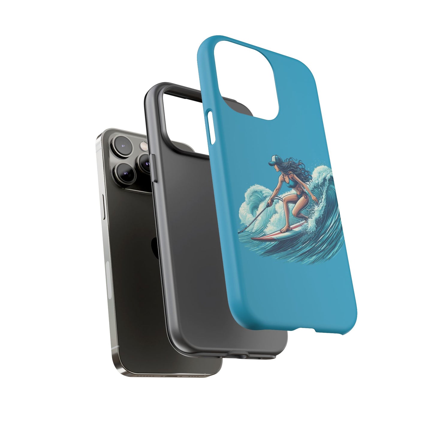 Surfing Phone Case, Coastal Vibes Phone Cover, Tough Cases for Beach Lovers, Ocean Art Phone Accessories, Summer Gift Idea