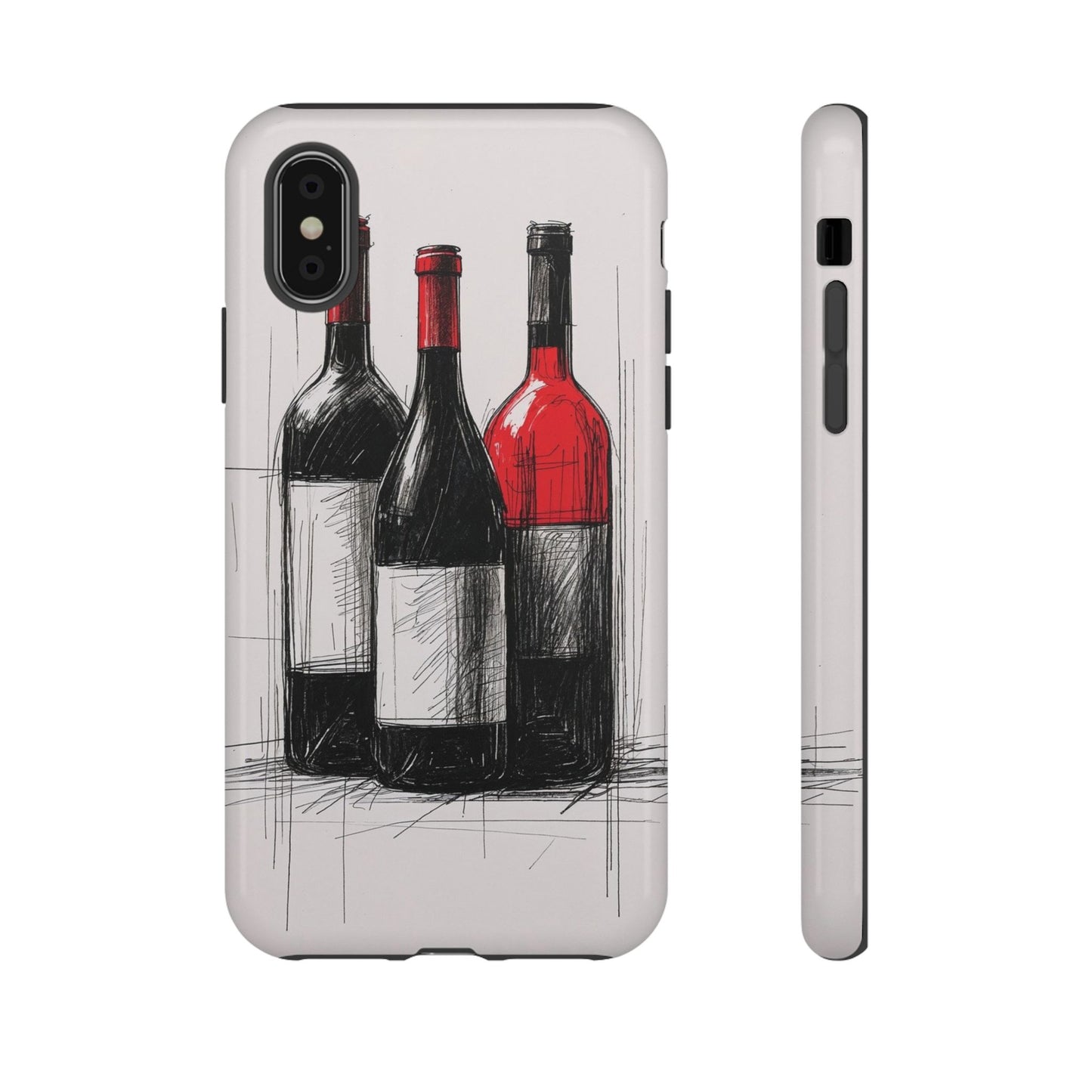 Wine Lover's Phone Case, Tough Phone Cover, Artistic Wine Design, Gift for Wine Enthusiasts, Customizable Case, Unique Wine Art