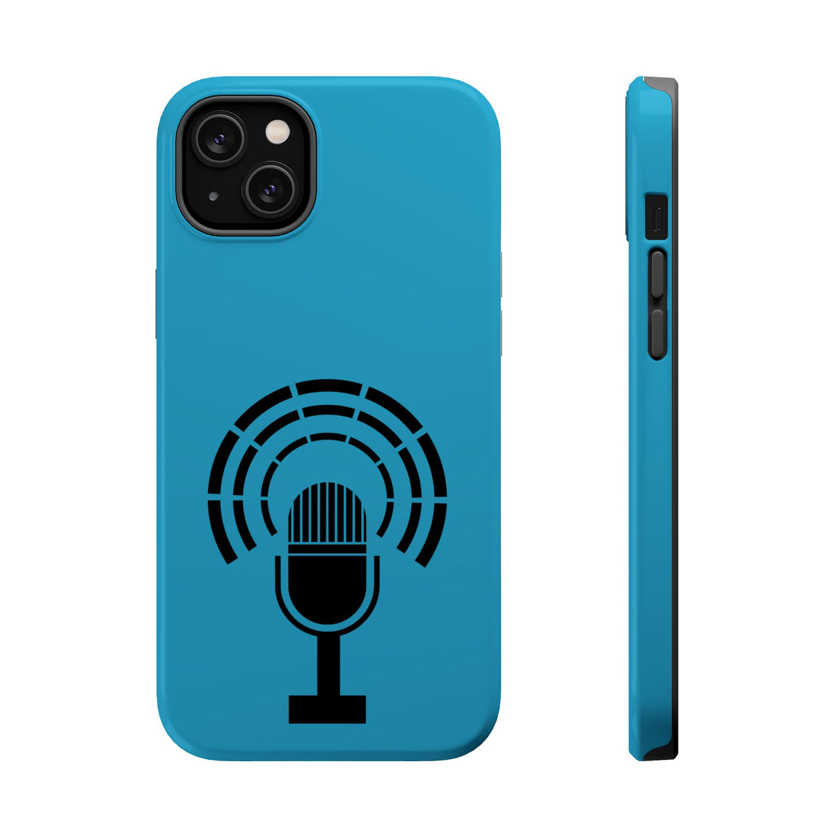 Phone Case — Retro Microphone Podcast Design, Magnetic Impact-Resistant