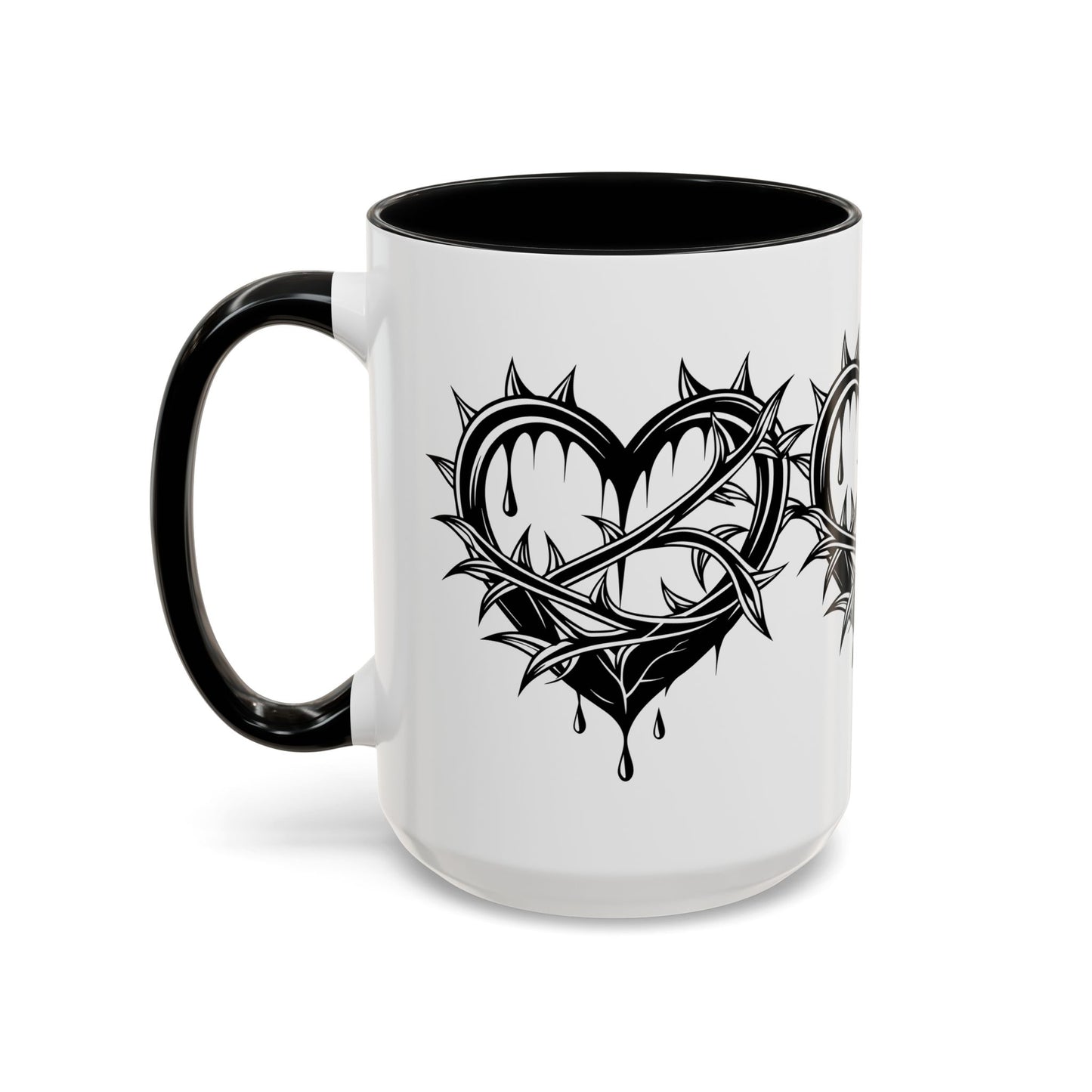 Gothic Heart Mug, Unique Art Coffee Cup for Gifting, Gothic Home Decor, Perfect for Friends, Gothic Style Drinkware