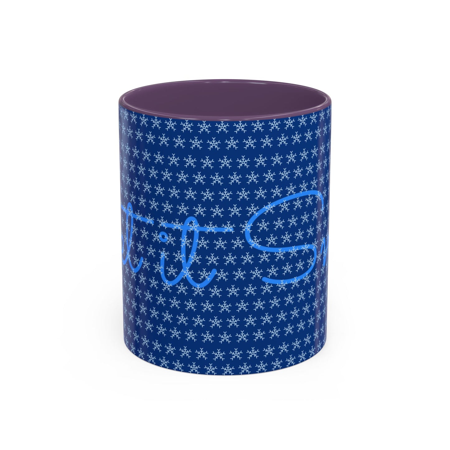 Snowy Night Accent Coffee Mug - Cozy Winter Drinkware, Seasonal Gifts, Holiday Décor, Comfortable Sipping, Blue Design