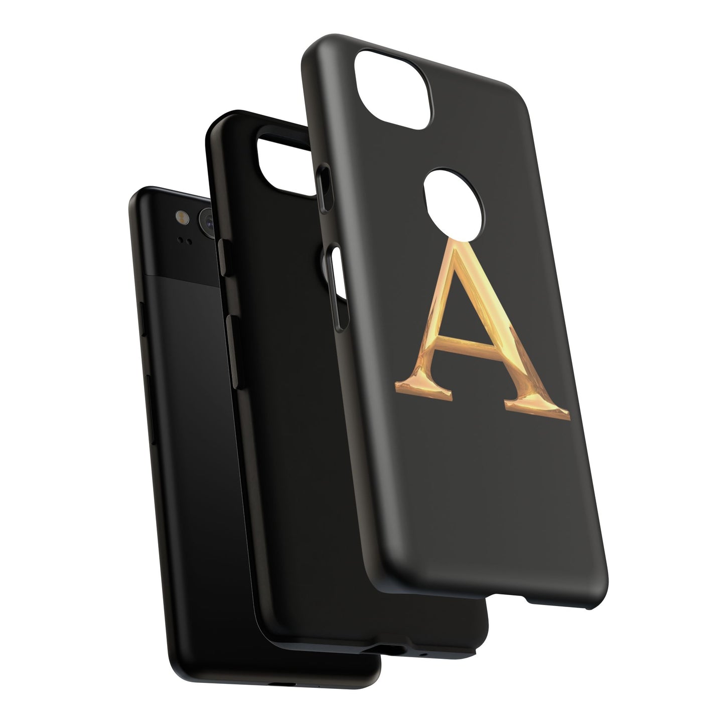 Custom Phone Case with Gold Letter A, Monogrammed Gift, Tough Protective Case, Personalized Phone Accessory, Unique Phone Cover