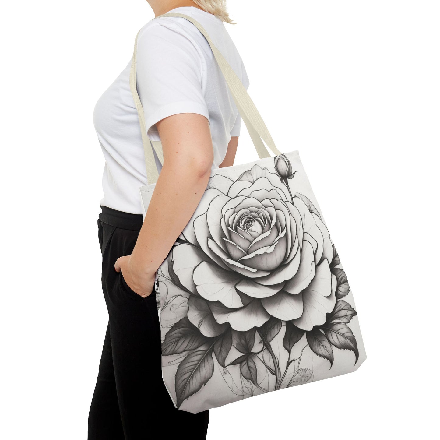 Elegant Floral Tote Bag, Garden Lover Gift, Shopping Bag, Art Print Tote, Mother's Day Gift, Eco-Friendly Canvas Bag